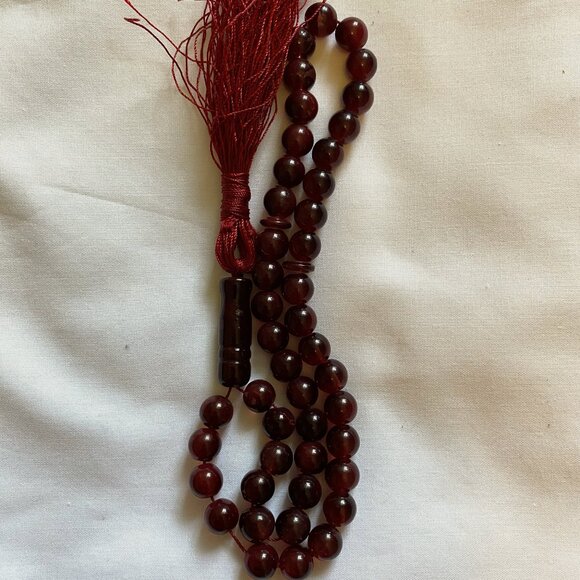 45 Natural Ruby Beads Islamic Prayer Misbah Tasbeeh Turkish 150-160 Carat Weight - Picture 1 of 5